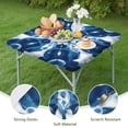thumbnail image 4 of Indigo Tie Dye Floral Mandala Square Fitted Tablecloth with Elastic Edge,Square Table Cover,Washable Elastic Table Cover for Home Kitchen Party Decor 34"x34", 4 of 6