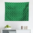 thumbnail image 1 of Quatrefoil Tapestry, Lotus Floral Shapes Moroccan Tile Pattern Eastern Inspired Retro Print, Fabric Wall Hanging Decor for Bedroom Living Room Dorm, 2 Sizes, Green White, by Ambesonne, 1 of 1