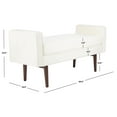 thumbnail image 5 of SAFAVIEH Henri Mid-Century Cushioned Bench, Cream/Walnut, 5 of 9