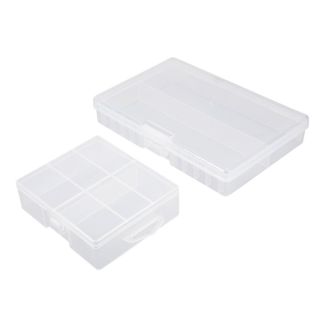 Unique Bargains 2pcs Caja de Almacenamiento Portátil para 24 Baterías AA, Contenedor Protector para 48 Baterías AA