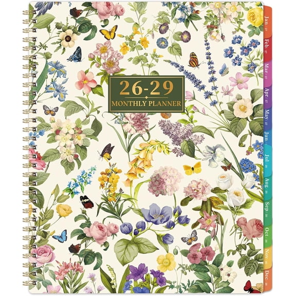 Monthly Planner 2026 To 2029, 3 Year Calendar Planner, July 2026 To June 2029, 8.5 x 11 Inch Large Format, Monthly Layout, Tabs and Pocket