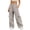 Khaki, variant on Women Baggy Cargo Pants Streetwear Parachute Pants High Waist Adjustable Straight Wide Leg Joggers