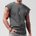 thumbnail image 5 of Chaleco de gimnasio de verano para hombre, camiseta holgada de secado rápido para ejercicio físico, camiseta deportiva sin mangas con hombros anchos, camiseta sin mangas para culturismo, 5 of 5