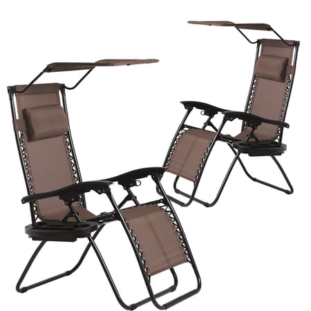 gravity chair zero lounge canopy pcs patio chairs holder cup