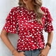 thumbnail image 2 of Camiseta de Cuello Redondo de Impresión de Verano de Manga Corta para las Mujeres, Top Casual para el Hogar Y el Uso Diario, 2 of 5