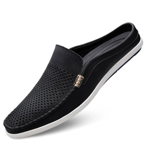 Spring Summer New Men's Casual Loafers Breathable Leather Flats Slippers Comfort Driving Shoes Moccasins Outdoor Walking Shoes