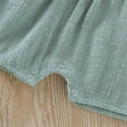 thumbnail image 6 of Maxcozy Newborn Infant Baby Girls Outfits Cotton Linen Rompers Solid Ruffle Jumpsuits + Headband Set Green 0-3 Months, 6 of 8