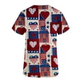 thumbnail image 5 of EGNMCR 4th of July Scrub Tops for Women Short Sleeve Independence Day Nursing Uniform V Neck Holiday Funny Tunic Blouse Workwear Blouse T shirt with Pockets Summer, 5 of 5