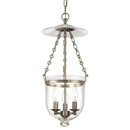 

3 Light Ceiling Fixture 10.25 inches Wide By 20.75 inches High-Historic Nickel Finish Bailey Street Home 116-Bel-3008651