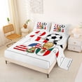thumbnail image 2 of Erosebridal American Flag Full Size Sheets,Soccer Ball Sport Football Court Print Kids Bed Sheets 4pcs, 2 of 6