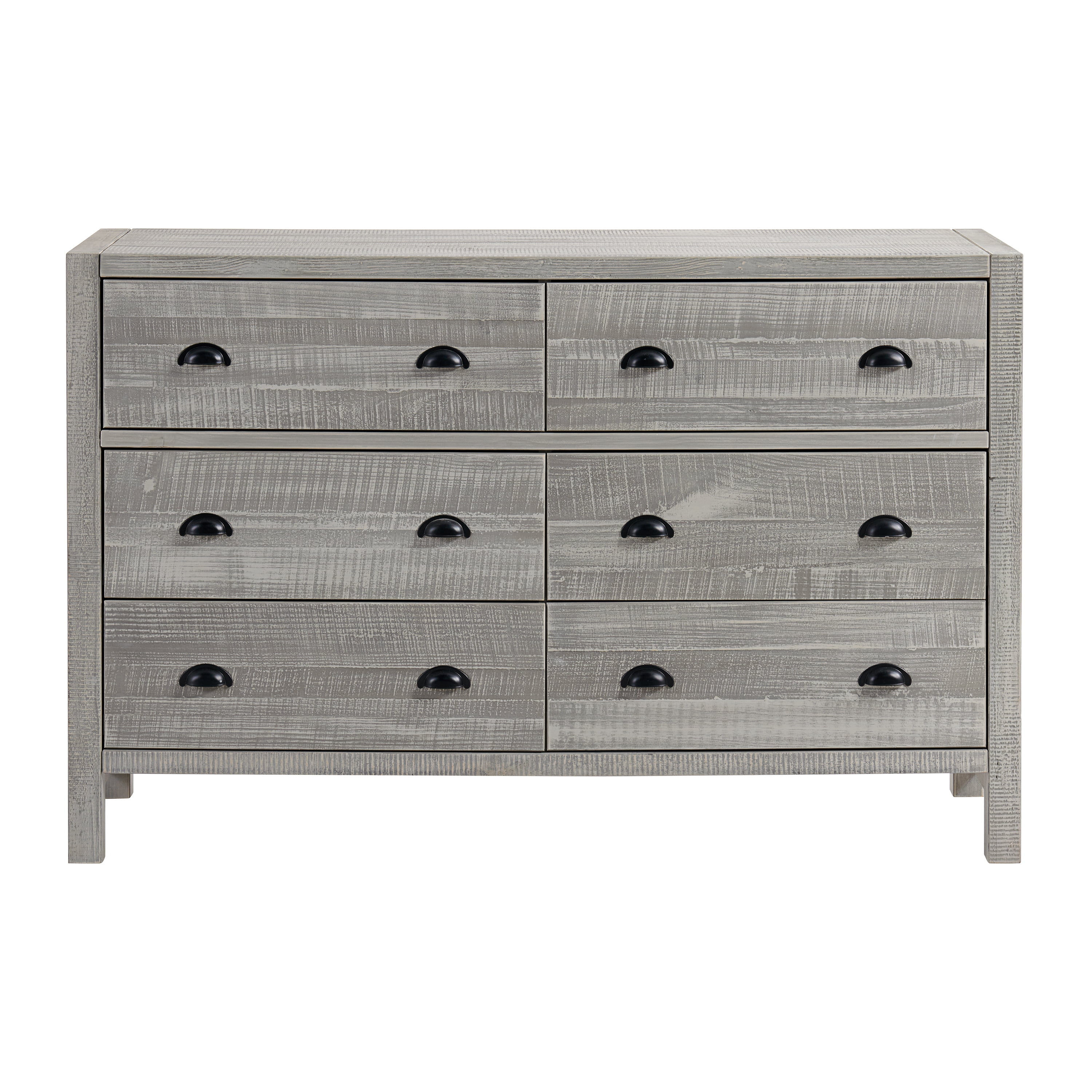Alaterre Furniture Windsor 6-Drawer Double Dresser for Kids, Driftwood Gray