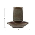thumbnail image 2 of Creative Co-Op Stoneware Match Holder with Striker Plate and Reactive Glaze, Grey, 2 of 4