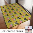 thumbnail image 3 of Yellow Boston Terrier and Flower Door Rugs,Washable Non Slip Door Mats Indoor,Decorative Door Mats,Entry Mat Indoor for Entrance,Bedroom,Kitchen,Bathroom,20"x32", 3 of 6