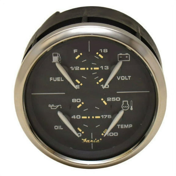 Faria Boat Multifunction Gauge GFC631B | Fuel / Volt / Oil / Temp