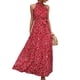 thumbnail image 1 of Vestido largo con cuello halter, sin mangas, estampado transpirable, vestido largo de verano para mujer, rojo, XL, 1 of 6