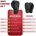 thumbnail image 5 of BEAST RAGE Boxing Gloves Training Sparring Pro Impact Muay Thai MMA Kickboxing Men Women Adult Heavy Punching Bag Focus Pads Mitts Speed Workout Ventilated Palm 8 10 12 14 16 Oz (Red, 10 oz), 5 of 9