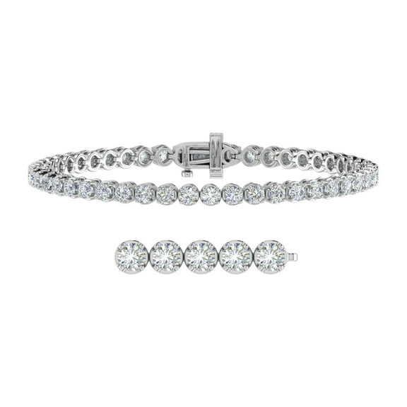 5 Carat Diamond Tennis Bracelet in 14K White Gold (7 Inch) (I1-I2 Clarity)