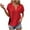 Red, variant on Cmfcve Women's Summer Tee Shirt Oversized Short Sleeve Gauze Blouses V-Neck Stretchy Henley Button Shirts