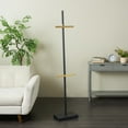 thumbnail image 3 of DecMode 13" x 65" Black Metal Tall Floor 2 Hook Easel with Gold Accents, 1-Piece, 3 of 10