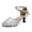 Silver, variant on Elegant Women's Middle Heel Dance Shoes Featuring Lace Hollow Out Design And Sparkling Sequins For Latin Ballroom Performance With Flexible Sole