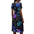 thumbnail image 5 of Halloween Dresses for Women Spider Short Sleeve Ghost Fall Wedding Guest Dress Pumpkin V Neck Cute Wrap Dresses XL, 5 of 5