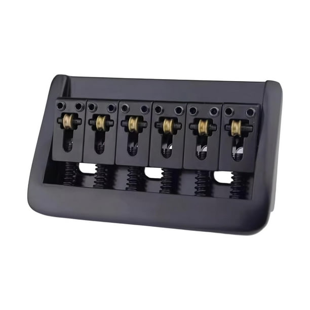 Puente Eléctrico para Guitarra 6 Cuerdas Ajustable Saddles Fijos de Latón Espaciado 10.5mm Aleación de Zinc Repuesto Adecuado para Músicos Modificació Negro