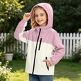 thumbnail image 5 of HAOTAGS Boys and Girls Waterproof Rain Jacket Lightweight Windbreaker Outerwear for Kids – Breathable, Packable Raincoat for Outdoor Use Pink Size 14, 5 of 8