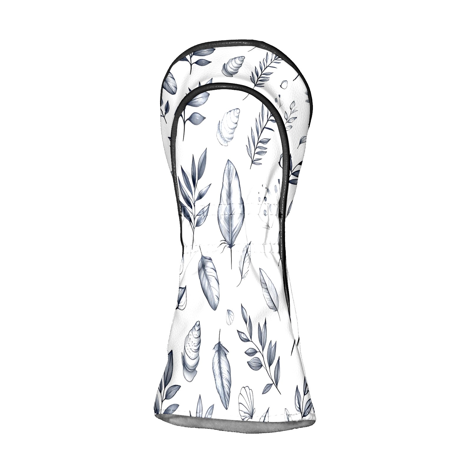 Golf Club Covers, White Leaf Premium PU Leather Driver Hybrid Putter Head Covers with Velvet Lining, Waterproof Golf Gifts for Men Women