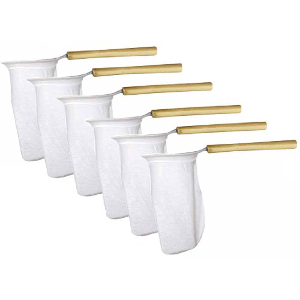 Cloth coffee strainers. Wood handle with metal ring Pack of 6 Walmart