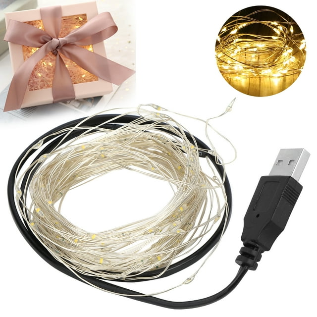 Luz De Cuerda LED De 10 M, Lámpara De Decoración USB De Alambre De Cobre Flexible Para Fiesta En Casa Con Alto Brillo Para Flores, Pastel