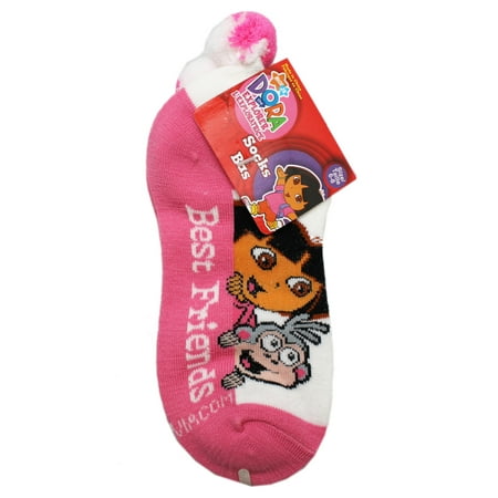 Dora the Explorer Best Friends Pink/White Kids Socks (1 Pair, Size