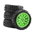 thumbnail image 5 of Kuntesetty 4Pcs 1/18 RC Car Wheels and Tires RC Car Part, High Performance Portable Easy to Green, 5 of 9