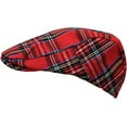 thumbnail image 3 of Newsboy Flat Cap Tartan Check Plaid Outdoor Boina Sombrero rojo, 3 of 5