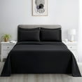 thumbnail image 2 of Hong and Arts Inc. Marina Decoration Ultra Soft Silky Deep Pocket Solid Rayon from Bamboo All Season Bedding Pleated Sheet Set Black - Twin XL, 2 of 5