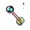 Multi-Color, variant on Threadless Push-In Top Ball 16G Labret with Flat Back 20ga 18ga 16ga Sold Each