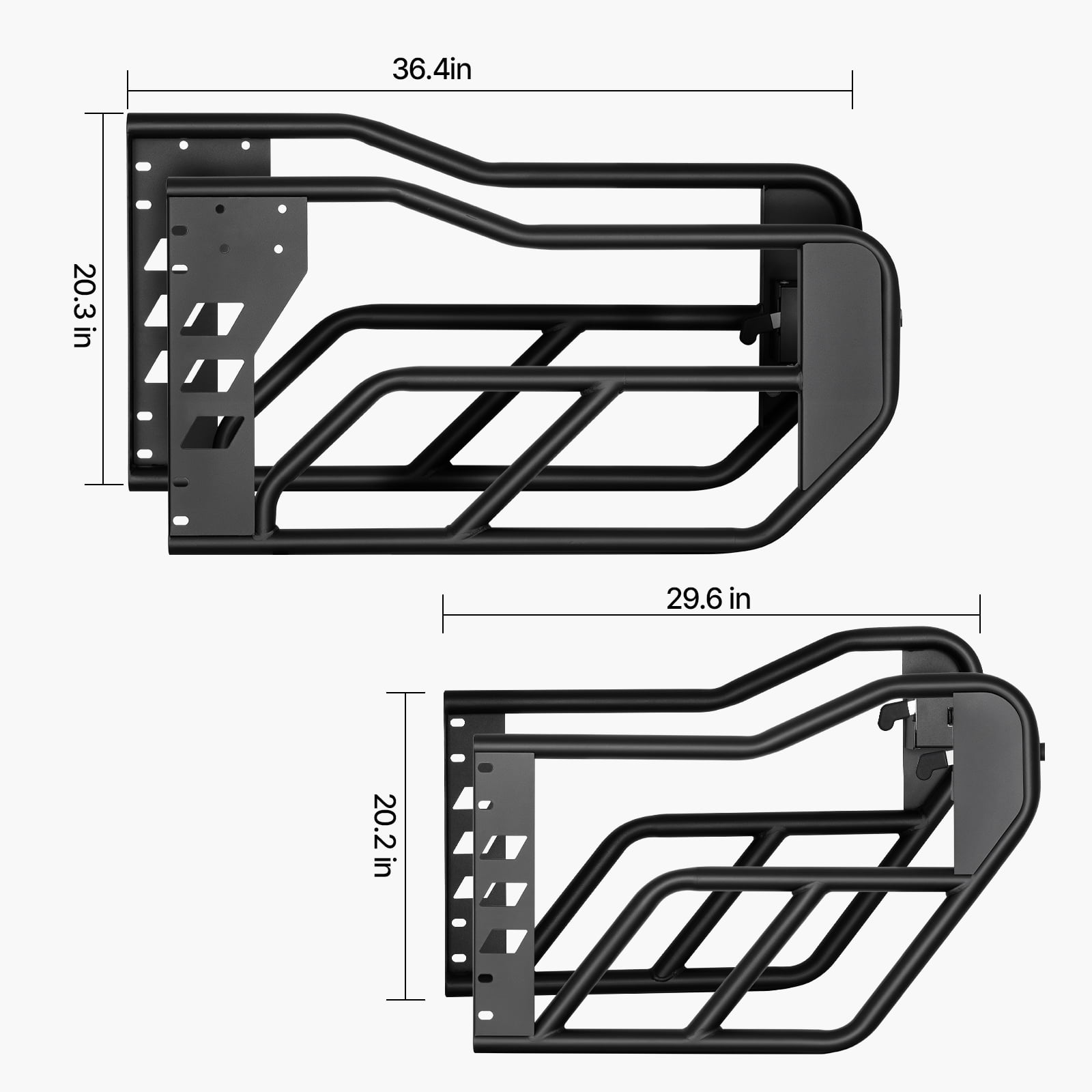 KFFKFF Jeep Tubular Doors, Quad-Door, Exploration Design Jeep Cylinder Door with DOT Approved Side View Mirrors, Jeep Entrances with Side Mirrors for 2018-2024 Jeep Wrangler JL & 2020-2024