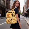 thumbnail image 4 of KUIFORTI Brown Capybara School Bag for Kids 17 Inch Durable Bookbag Girls Water Resistant Backpack with Side Pockets Suitable for Elementary Primary Middle School, 4 of 7