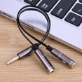 thumbnail image 3 of Sywqhk Adaptador de cable divisor Y de audio estéreo de 3,5 mm macho a 2 hembra para auriculares Mic, 3 of 6
