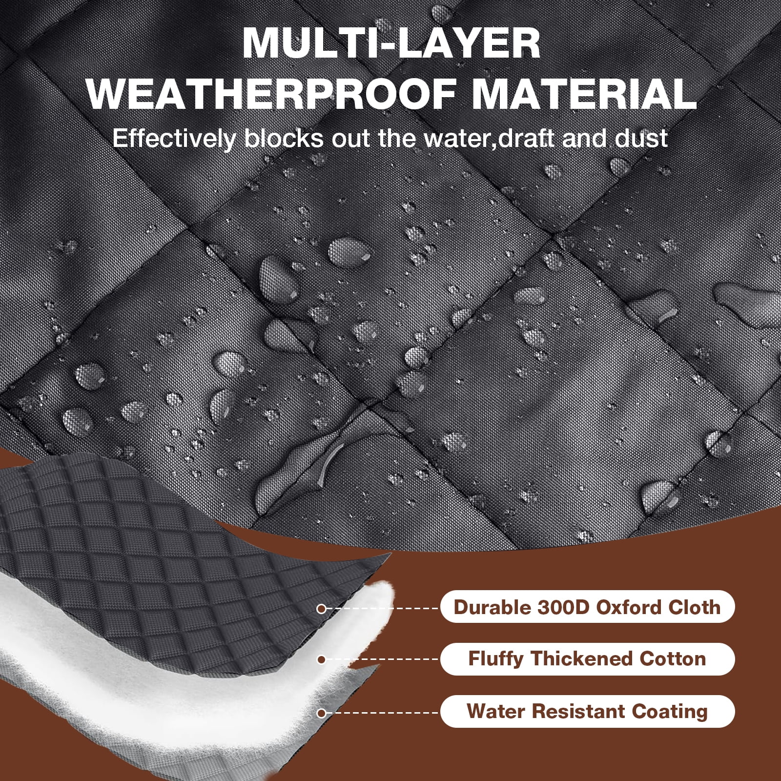 Lapalife Magnetic Thermal Insulated Door Curtain with Perspective Window, Fits 35" x 82" Doors Waterproof Windproof Door Screen Insulation Cover to Keep Warm in Winter, Black