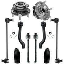 Detroit Axle - Front Wheel Hub Bearings Tie Rods w/Boots Sway Bars Replacement for 2008-2013 Nissan Rogue