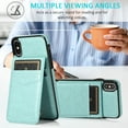 thumbnail image 4 of Compatible with iPhone XS Max Case Wallet with Credit Card Holder, Premium PU Leather Magnetic Clasp Kickstand Heavy Duty Protective Shock Absorbing Phone Cover for iPhone XS Max, Mint, 4 of 7