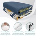 thumbnail image 4 of Queen Quilt Set 90''x96'', Daisy Lightweight Bedspread Coverlet Set with 2 Pillow Shams, Spring Floral Summer Botanical Elegant Navy Blue Breathable All Season Quilt Bedding for Bedroom/Guest Room, 4 of 9