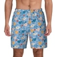 thumbnail image 2 of Goofa Cute Chickens and Flowers Printed Men's Swim Trunks Board Shorts Quick Dry Mens Swimming Trunks with Compression Liner,Breathable Fit Hawaii Beach Shorts-X-Large, 2 of 9
