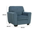thumbnail image 5 of Benjara Caten 39 Inch Armchair, Transitional Polyester Upholstery, Muted Blue, 5 of 5