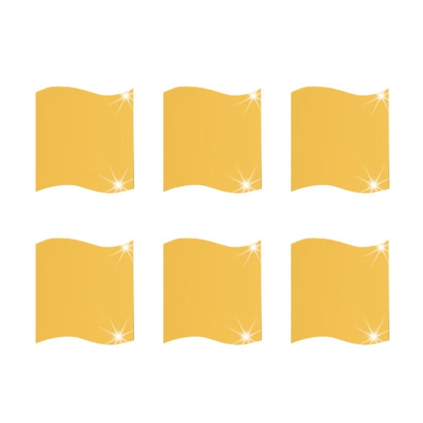 6 Piezas Forma De Espejo Etiqueta De Calcomanía De Pared Vinilo Arte Para Decoración para hogar Bricolaje 16x17cm de oro BLESIY Etiqueta engomada de la pared del espejo