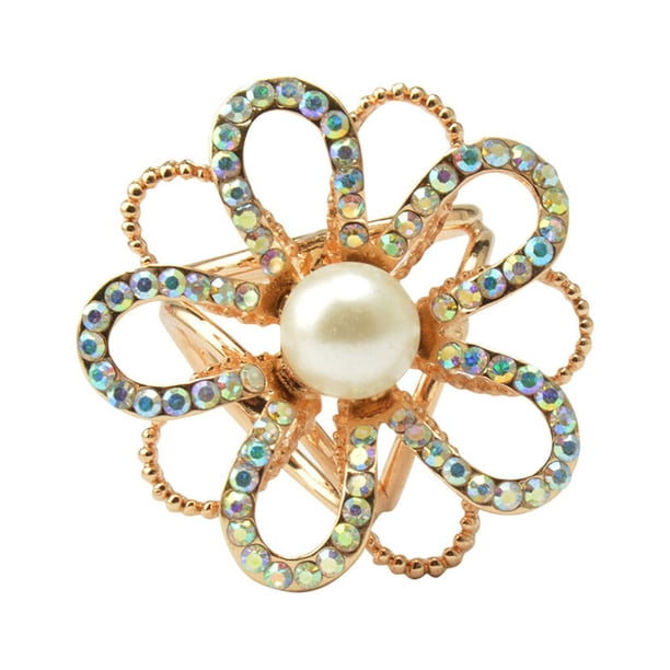 Jumpingount Bufanda anillo elegante chal Clip bufandas broche galvanoplastia aleación cierre titular Heronsbill estilo regalos para mujer joyería Ropa, zapatos y accesorios Miscelánea oro