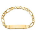 thumbnail image 4 of 14k Yellow Gold Bracelet ID Figaro 10 mm 8 in Polished Semi-Solid, 4 of 4
