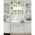 thumbnail image 3 of Sunflower Swag Curtains for Living Room/Bedroom Windows, Butterfly Flowers Green Leaf Watercolor White Kitchen Curtains and Valances Set 36 Inch Length, Light Filtering Swags Valance Curtain Panels, 3 of 5