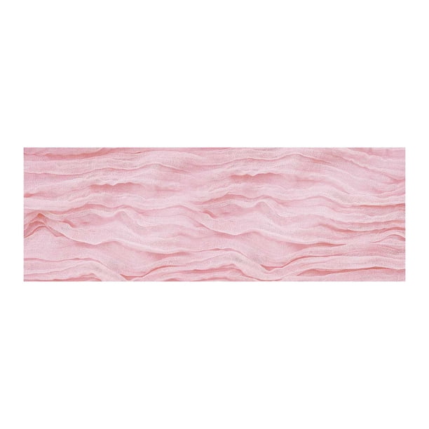 Camino de mesa de gasa estilo bohemio de 157 pulgadas para decoración del hogar, centro de mesa, ideal para fiestas. Rosa