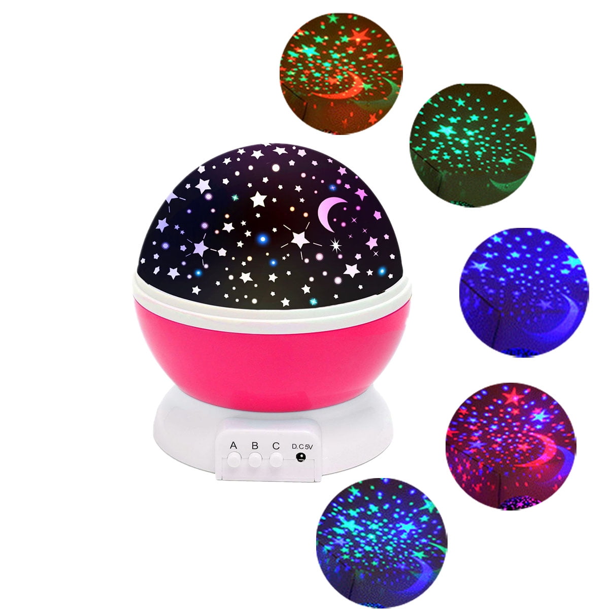 Night Light Projector , LED Starry Moon 360 Degree Rotating Cosmos